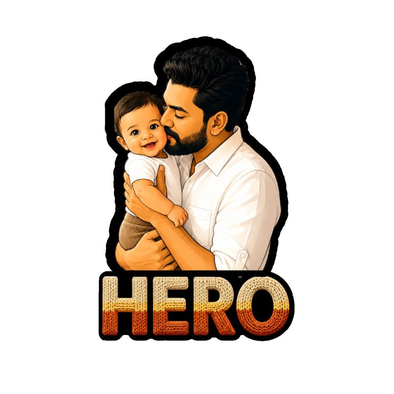 Personalized Dad Photo Fridge Magnet  Dad is My Hero Theme Gift for Father Custom with Photo Memorable